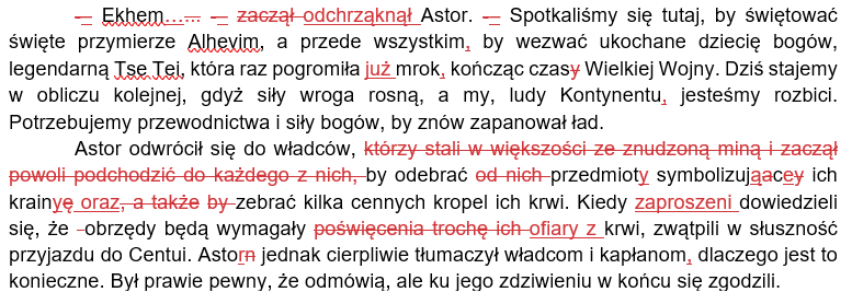 Cała adiustacja przykład